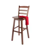 Winsome Scalera 43.68" Wood Ladder-Back Swivel Seat Bar Stool