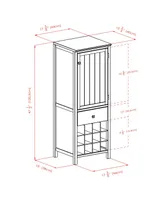 Winsome Brooke Jelly 47.44" Wood 3-Section Cupboard