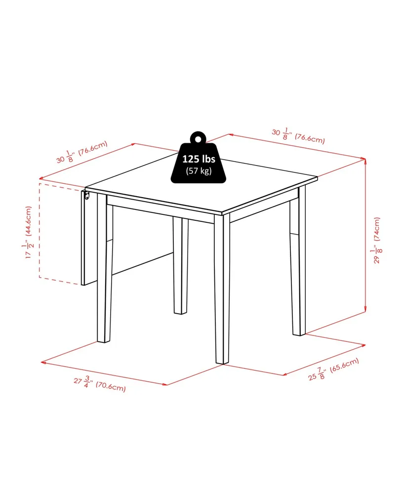 Winsome Perrone 29.13" Wood Drop Leaf Dining Table