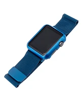 WITHit Blue Stainless Steel Mesh Band and Protective Cover Set designed for Apple Watch 42mm (Series 1-3 only) & 44/45/46/49mm (Ultra & Ultra 2)