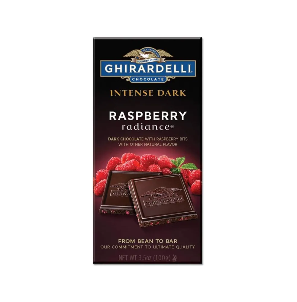 Ghirardelli Bar Dark Chocolate Raspberry - Case of 10