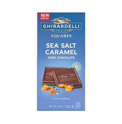 Ghirardelli Sea Salt Caramel Dark Chocolate Squares Bar, 4.8 Oz Bar
