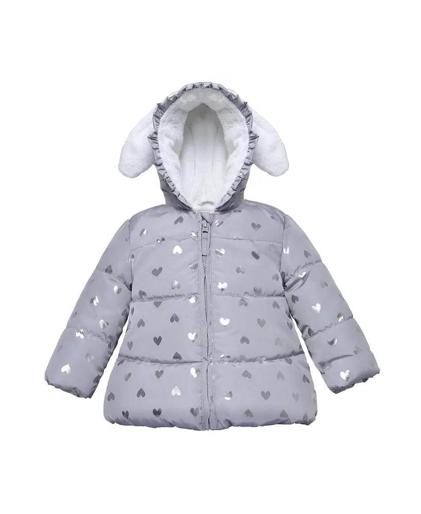 Girls' Reversible Sherpa Fleece Puffer Jacket