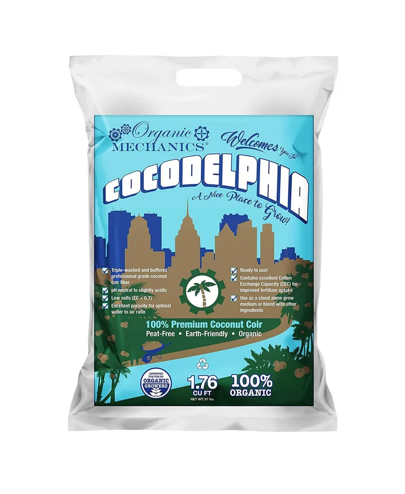 Organic Mechanics Organic Mechanics, Premium Coconut Coir, Cocodelphia Potting Soil, 1.76 cubic feet Bag