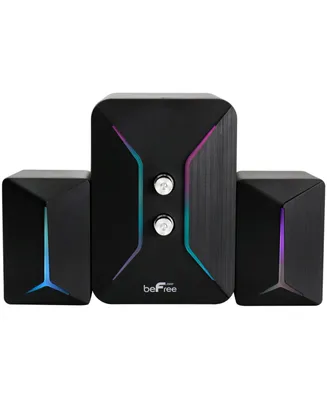 beFree Sound Computer Gaming 2.1 Speaker System with Color Led Lights