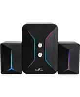 beFree Sound Computer Gaming 2.1 Speaker System with Color Led Lights