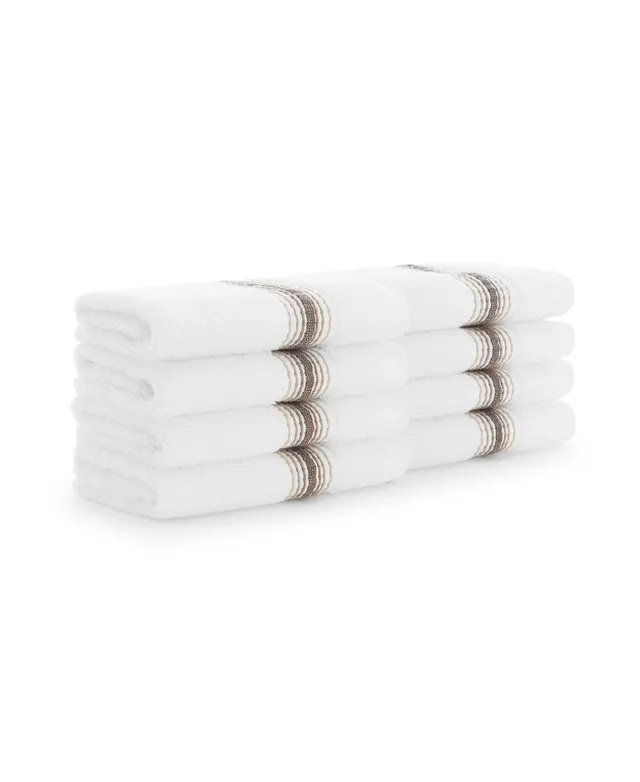 Luxury Turkish Hand Towels, 4-pack, 18x32, 600 GSM, Soft, Plush, Aston &  Arden Bathroom Towels, White With Ombre Stripes, Color Options 