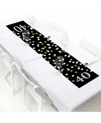 Adult 40th Birthday - Gold - Petite Party Paper Table Runner - 12 x 60 inches