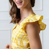 Hope & Henry Women's Flutter Sleeve Sun Dress