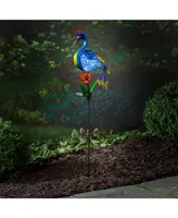 Evergreen Flag Beautiful Peacock Solar Garden Stake - 9 x 3 x 36 Inches