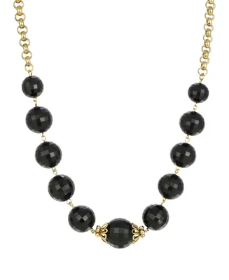 2028 Black Beaded Necklace
