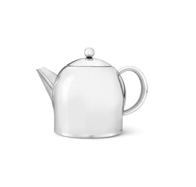 Bredemeijer Stainless Steel Doubled Walled 47 Fluid Oz Teapot, Shiny Finish