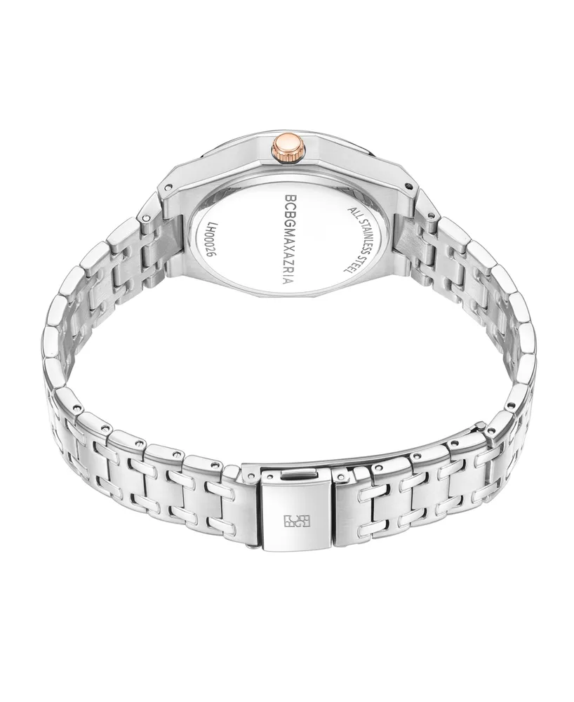 Bcbgmaxazria Women's Classic Silver-Tone Stainless Steel Bracelet Watch 36mm