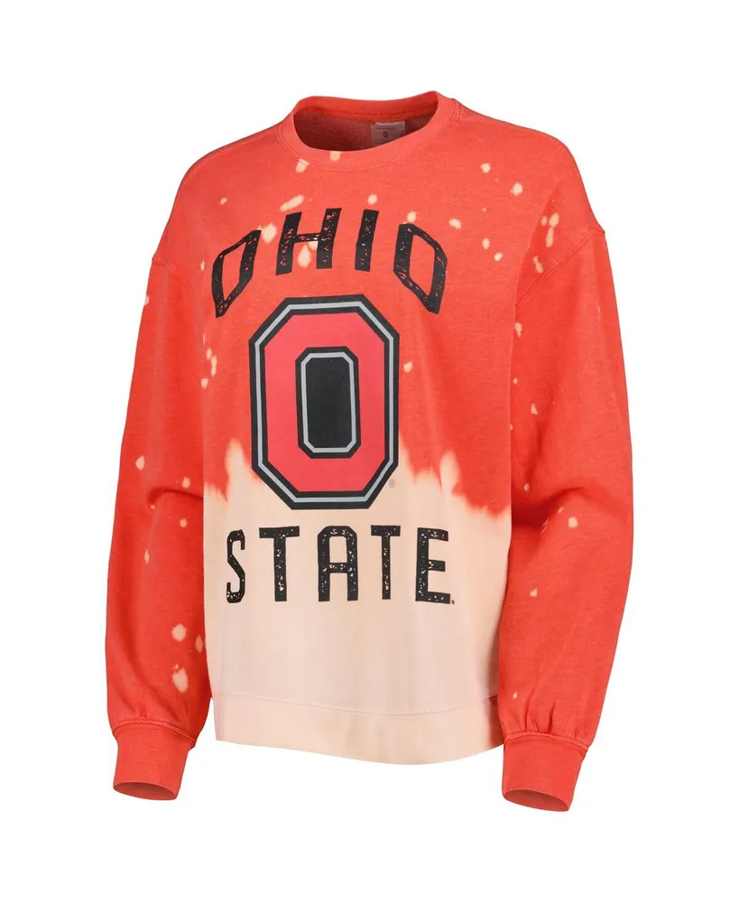 Women's Gameday Couture Scarlet Ohio State Buckeyes Twice As Nice Faded Dip-Dye Pullover Sweatshirt