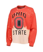 Women's Gameday Couture Scarlet Ohio State Buckeyes Twice As Nice Faded Dip-Dye Pullover Sweatshirt