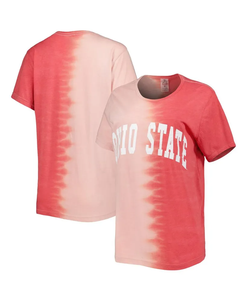 Women's Gameday Couture Scarlet Ohio State Buckeyes Find Your Groove Split-Dye T-shirt