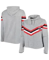 Women's Heather Gray, Scarlet Ohio State Buckeyes Plus Register Seam to Pullover Hoodie