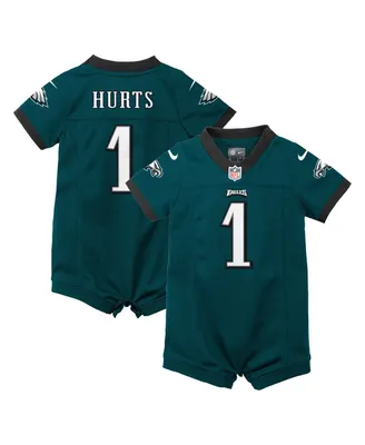 Newborn and Infant Boys Girls Nike Jalen Hurts Midnight Green Philadelphia Eagles Game Romper Jersey