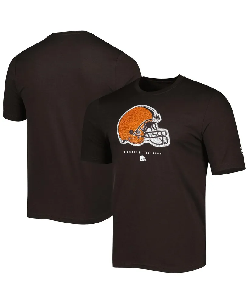 Men's New Era Brown Cleveland Browns Combine Authentic Ball Logo T-shirt