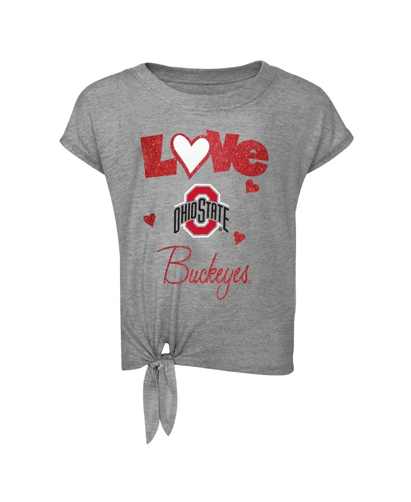 Preschool and Toddler Boys Girls Heathered Gray, Scarlet Ohio State Buckeyes Forever Love T-shirt Leggings Set