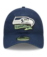 Big Boys New Era College Navy Seattle Seahawks 2022 Sideline Adjustable 9TWENTY Hat