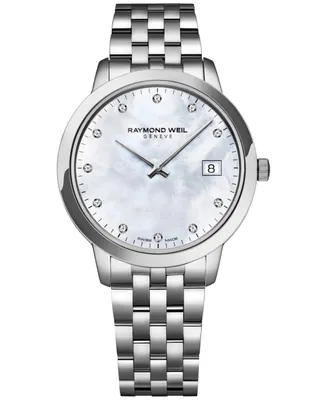 Raymond Weil Women's Swiss Toccata Diamond Accent Stainless Steel Bracelet Watch 34mm