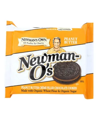 Newman's Own Organics Creme Filled Chocolate Cookies - Peanut Butter - Case of 6