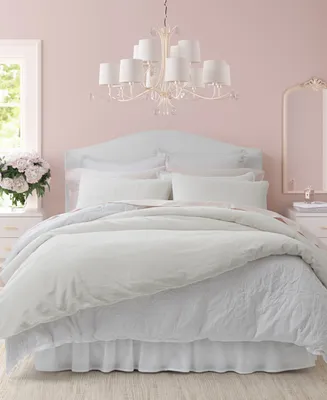 Closeout! Laura Ashley Solid Faux Fur 3 Piece Duvet Cover Set