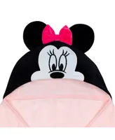 Lambs & Ivy Baby Girls Disney Baby Minnie Mouse Pink Cotton Hooded Baby Bath Towel