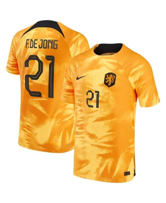 Men's Nike Frenkie de Jong Orange Netherlands National Team 2022/23 Home Vapor Match Authentic Player Jersey