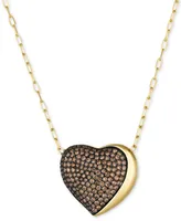 Le Vian Godiva x Le Vian Chocolate Diamond Pave Heart Pendant Necklace (2-3/8 ct. t.w.) in 14k Gold, 17" + 2" extender