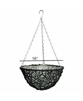 Gardener's Select (RA811) Resin Hanging Basket, Dark Blue