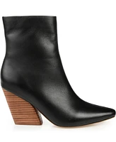 Journee Signature Women's Hydra Angular Stacked Heel Booties