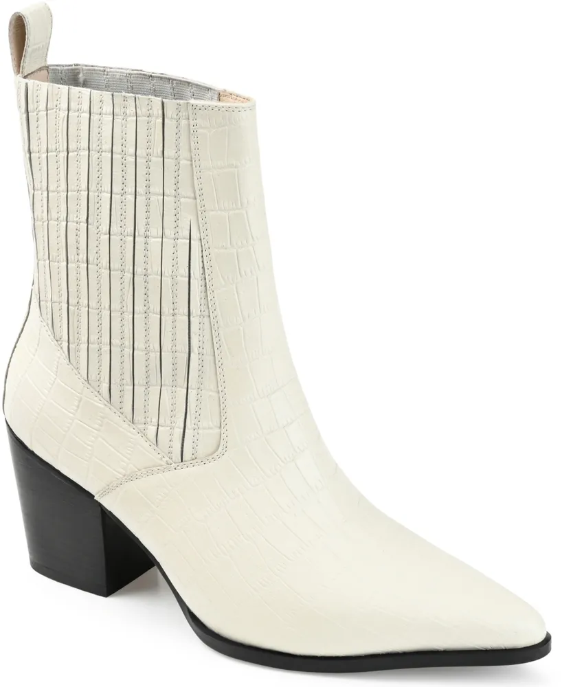 Journee Signature Women's Markka Stretch Gore Block Heel Booties