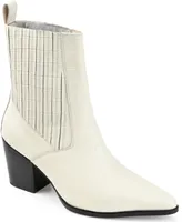 Journee Signature Women's Markka Stretch Gore Block Heel Booties