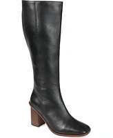 Journee Signature Women's Tamori Stacked Heel Knee High Boots