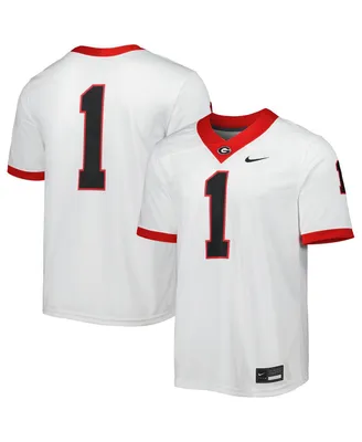 Men's Nike White Georgia Bulldogs 1 Away Game Jersey