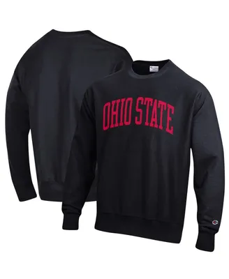 Men's Champion Black Ohio State Buckeyes Big and Tall Reverse Weave Fleece Crewneck Pullover Sweatshirt