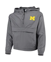 Big Boys Champion Graphite Michigan Wolverines Pack and Go Windbreaker Jacket