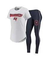Women's Concepts Sport White, Charcoal Tampa Bay Buccaneers Sonata T-shirt and Leggings Sleep Set