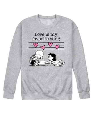 Airwaves Men's Peanuts Love is Favorite Song Fleece Sweatshirt
