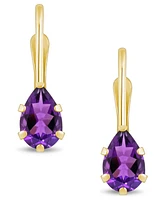 Macy's Gemstone Leverback Earrings 10K Yellow Gold