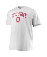 Men's Champion White Ohio State Buckeyes Big and Tall Arch Over Wordmark T-shirt