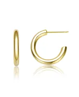 Rachel Glauber 14K Gold Plated Open Hoop Earrings