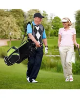 Costway Golf Stand Cart Bag Club w/6 Way Divider Carry Organizer