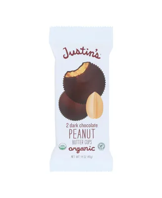 Justin's Nut Butter Organic Peanut Butter Cups - Dark Chocolate - Case of 12