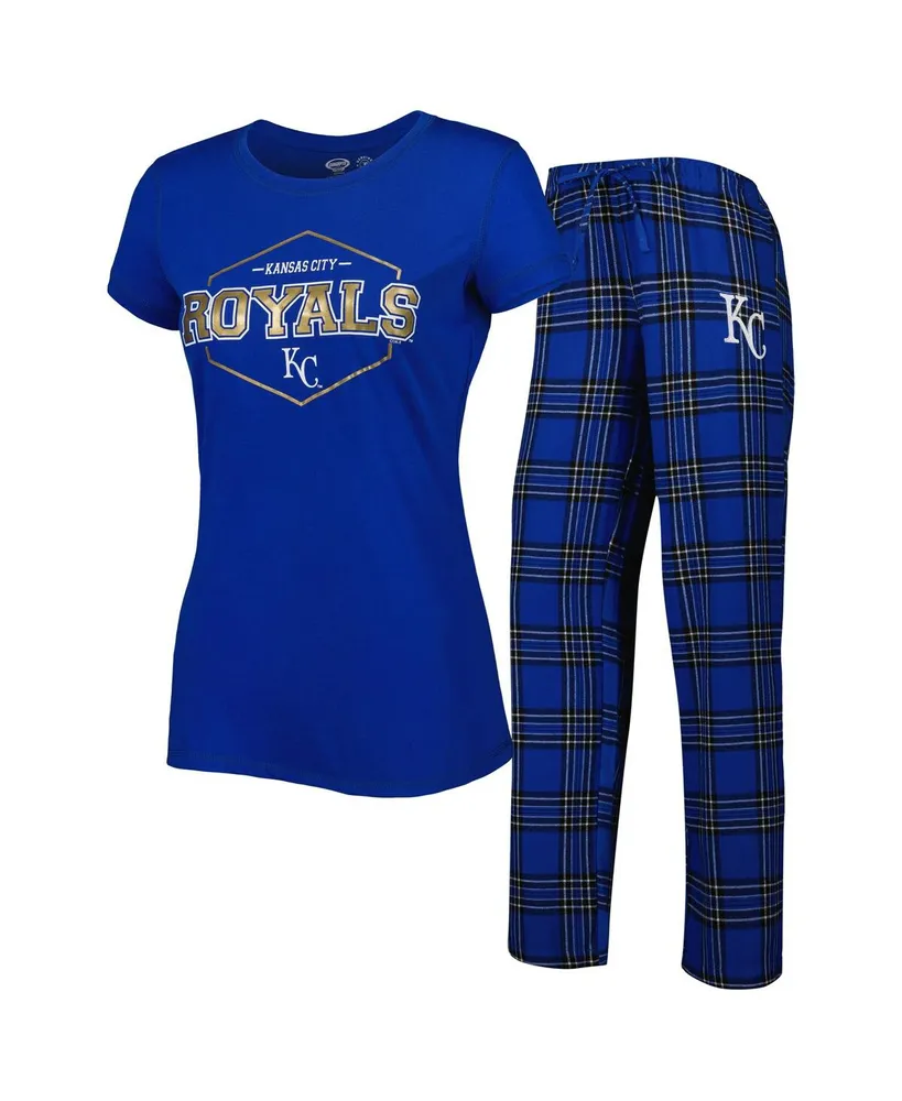 Women's Concepts Sport Royal Kansas City Royals Badge T-shirt and Pajama Pants Sleep Set