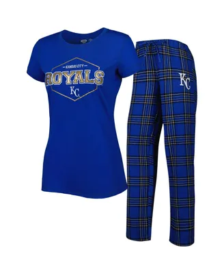 Women's Concepts Sport Royal Kansas City Royals Badge T-shirt and Pajama Pants Sleep Set