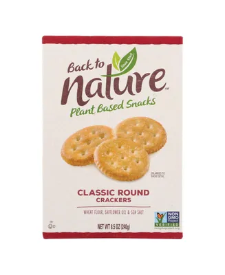 Back To Nature Classic Round Crackers - Safflower Oil and Sea Salt - Case of 6