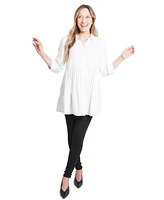 Women's Maternity Peplum Button Down Shirt